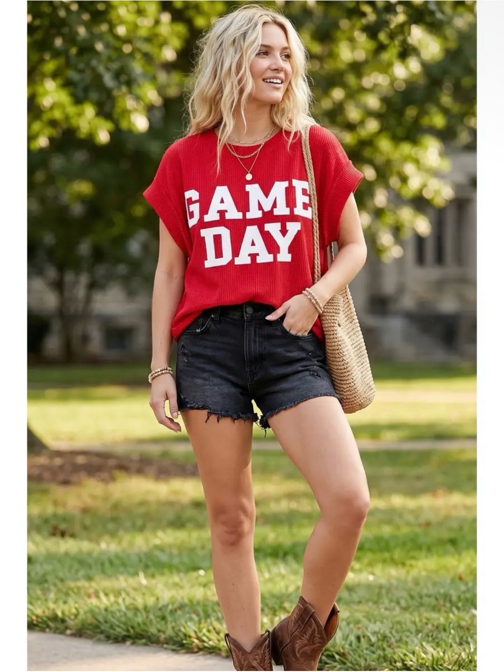Friday Night Lights Game Day Top – Red - Picture 7 of 7